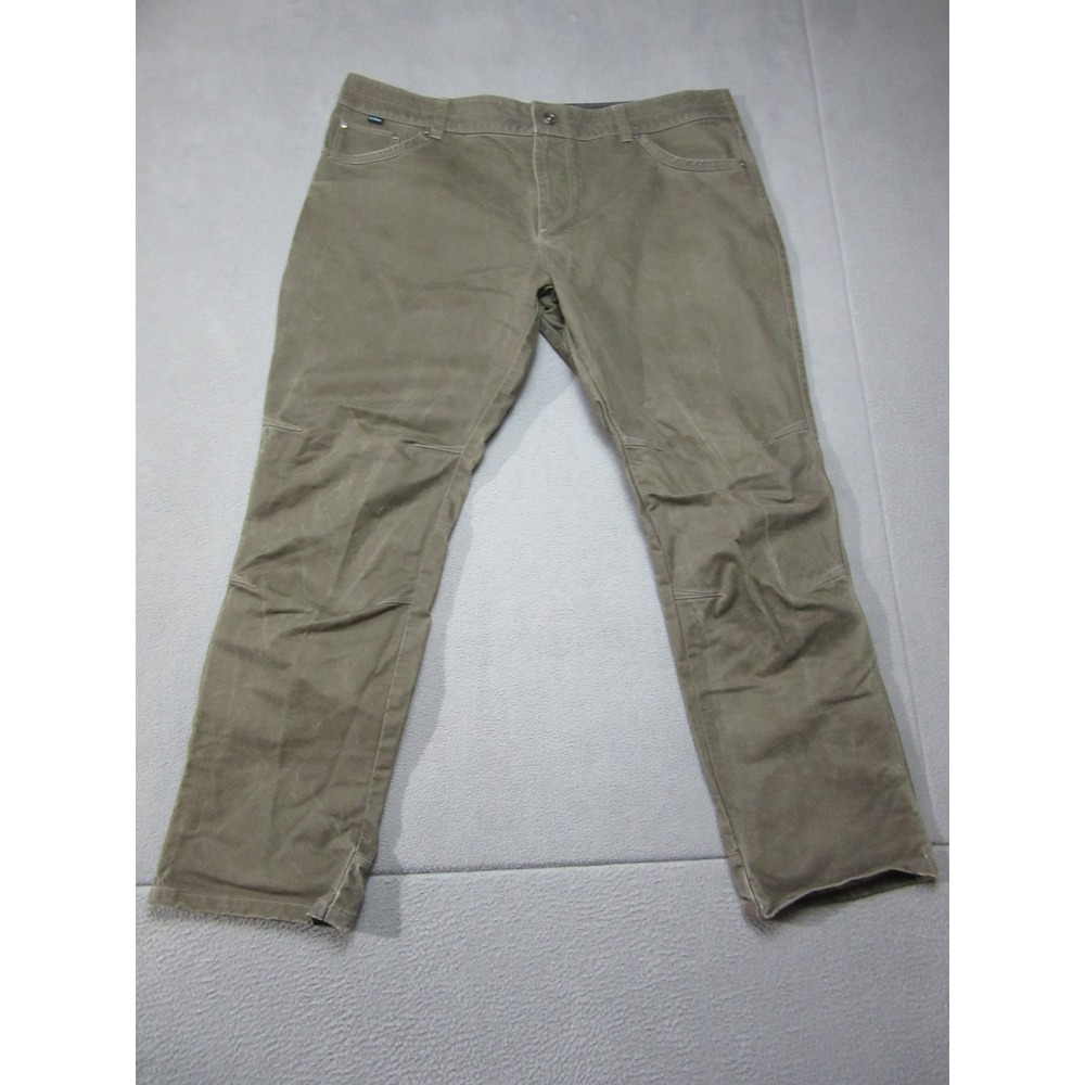 KUHL Free Rydr Pants Mens 42x32 Olive Green Outdoor Reinforced Hiking Stretch